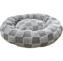 Pătuț gri cu carouri pentru câini