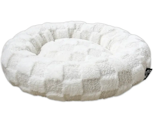 Pătuț moale și rotund pentru câini cu husă de pluș