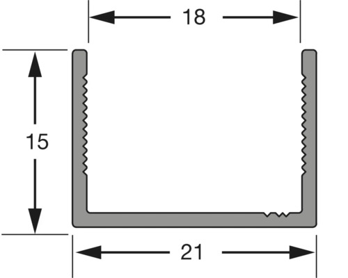 Desen profil cu dimensiunile: 18, 15 și 21