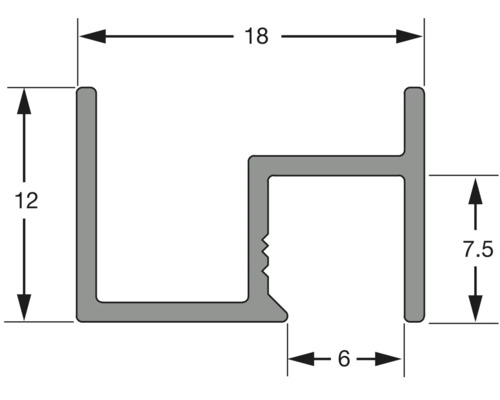 Desen tehnic al unui profil cu dimensiuni