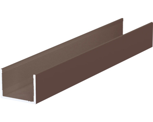 Reducție Häfele Ädoor, 3000x18x1,2mm (lungime x lățime x grosime), din aluminiu maro Profil U din metal