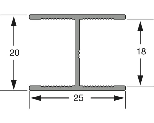 Schiță a unui profil dublu T cu dimensiuni