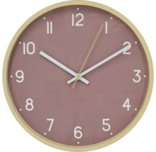 Ceas de perete rotund cu cadran și ramă de lemn