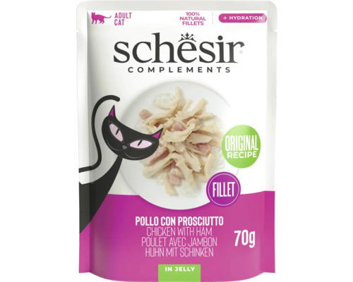 Schmusy Nature Menu Pui cu șuncă pentru pisici adulte, 70 grame