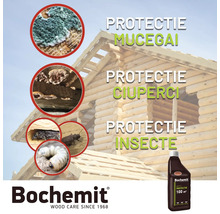 Produs pentru protecția lemnului Bochemit pentru protecție împotriva mucegaiului, ciupercilor și insectelor.