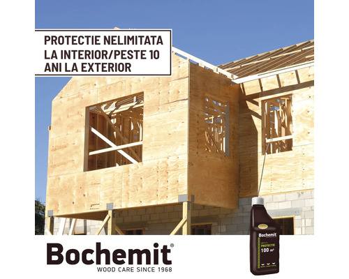 Casă în construcție cu substanță de protecție a lemnului de la Bochemit