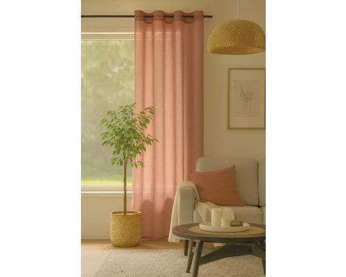 Living cu perdea, plantă și canapea pentru o atmosferă confortabilă