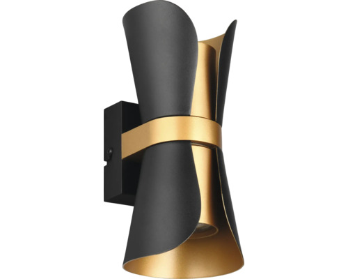 Lampa de perete din metal, negru și auriu