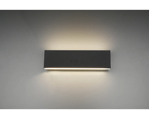 Aplică perete interior cu LED integrat Concha 2x6W 2x600 lumeni, negru Lumină de perete dreptunghiulară din metal cu iluminare indirectă.