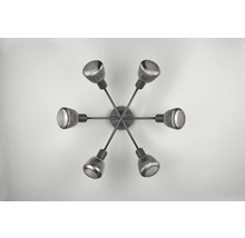 Lumină de tavan cu șase lămpi și abajururi din sticlă