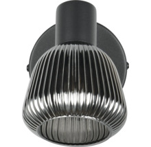 Lumină de perete cu abajur din sticlă canelată