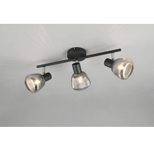 Lumină de plafon cu trei spoturi și sticlă striată