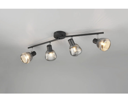 Lumină de tavan cu patru spoturi și abajur canelat