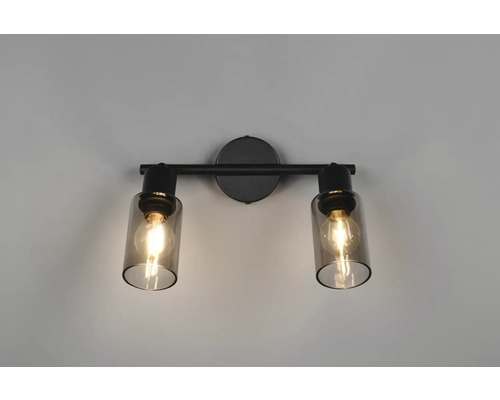 Lumină de perete cu două lămpi și abajururi de sticlă