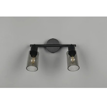 Lămpi de perete cu două becuri și abajururi din sticlă transparentă