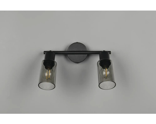 Lămpi de perete cu două becuri și abajururi din sticlă transparentă