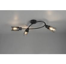 Lumină de tavan cu trei brațe și abajururi din sticlă