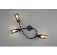 Lămpi de perete cu trei surse de lumină și abajururi din sticlă gri