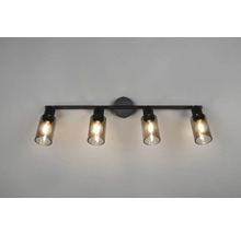 Lumină de plafon cu patru spoturi cu cilindri de sticlă