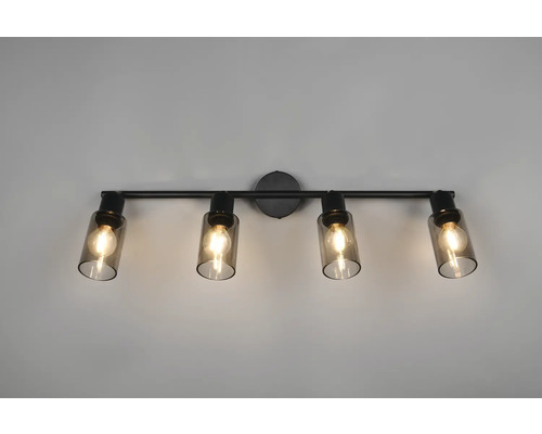 Lumină de plafon cu patru spoturi cu cilindri de sticlă