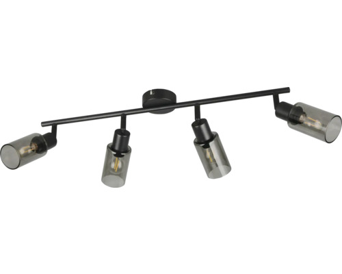 Lumină de tavan cu patru spoturi și abajururi din sticlă
