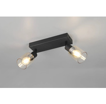 Lumină de plafon cu două brațe și abajururi din sticlă de culoarea chihlimbarului