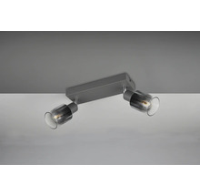 Lumină de plafon cu două spoturi și abajururi din sticlă