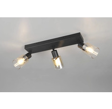 Lumină de tavan cu trei spoturi și abajururi din sticlă