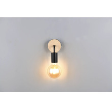 Lampa de perete cu bază de lemn și bec