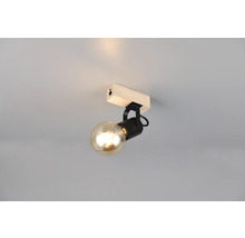 Lumină de tavan cu bază din lemn și bec