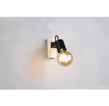 Lumină de perete cu suport din lemn și cap de lampă reglabil