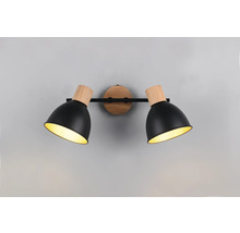 Lămpi de perete cu două lămpi din metal și lemn