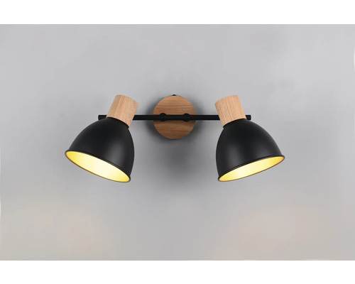 Lămpi de perete cu două lămpi din metal și lemn