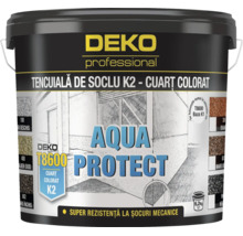 Tencuială de soclu DEKO professional Aqua Protect T8600 K2, găleată de 6,2 kilograme, cuarț colorat.