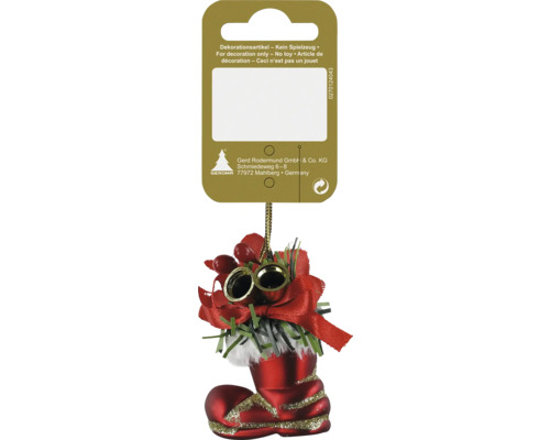 Decorațiune cizmă de Crăciun cu fundă și clopoței de agățat