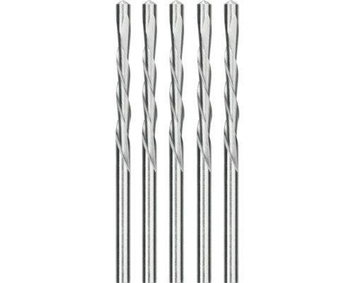Set de cinci burghie metalice pentru mașini de găurit.