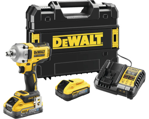 Mașină de înșurubat pe bază de acumulator DeWalt DCF891H2T-QW 18V, mat. tare max. 812Nm, 2000r/min Cheie de impact cu acumulator DeWalt cu acumulator, încărcător și cutie de scule