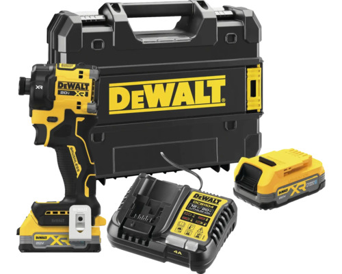 Mașină de înșurubat pe bază de acumulator DeWalt DCF870E2T-QW 18V, mat. tare max. 50Nm, 3000r/min Set de impact cu acumulator DeWalt cu acumulator, încărcător și cutie de scule