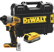 Șurubelniță cu impact cu acumulator DeWalt cu cutie de scule și acumulator