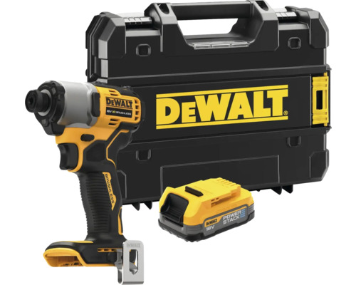 Mașină de înșurubat pe bază de acumulator DeWalt DCF840E1T-XJ 18V, mat. tare max. 192Nm, 3200r/min Șurubelniță cu impact cu acumulator DeWalt cu cutie de scule și acumulator