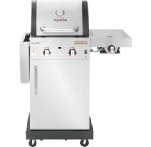 Grătar Char-Broil cu două arzătoare, raft lateral și roți