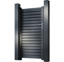 Poartă de grădină din lamele orizontale cu încuietoare și mâner