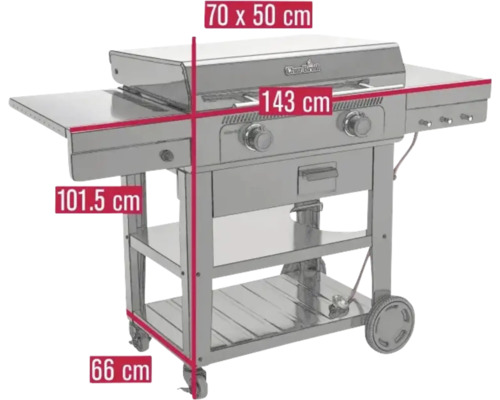 Grătar pe gaz Char-Broil cu dimensiuni