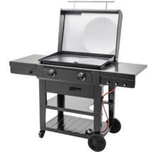 Grătar pe gaz negru cu plită deschisă și spații de depozitare