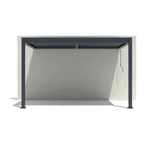 Pergolă cu acoperiș cu lamele și mecanism de manivelă