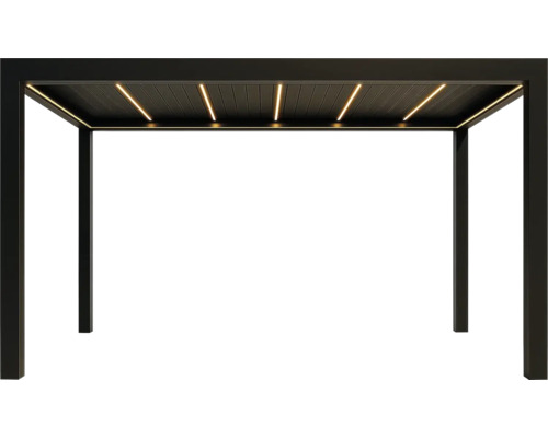 Pergolă cu iluminare integrată pentru grădină