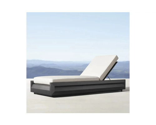 Șezlong de grădină cu spătar reglabil și capitonaj