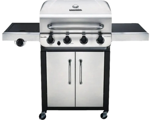 Grătar pe gaz Char-Broil cu patru arzătoare, arzător lateral și dulap inferior