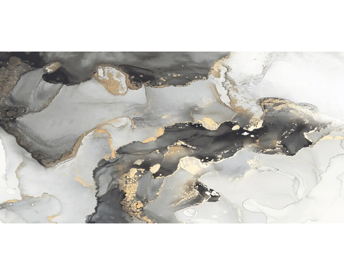 Imagine de perete abstractă cu aspect de marmură și accente aurii