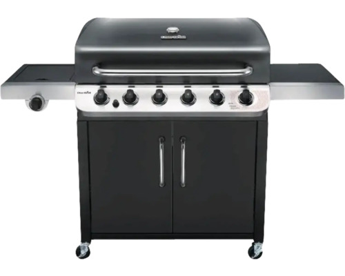 Grătar pe gaz cu șase arzătoare, mese laterale și dulap inferior